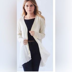 PEACH (not ivory) lightweight with netting accordion cardigan.